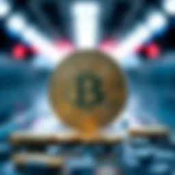 Conceptual representation of digital assets in cryptocurrency